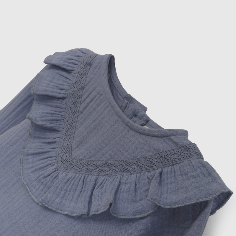 Blusa Celeste Bambula de Niña Infantil talla 3/6 M a 24m/36 M