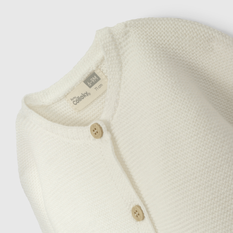 Chaleco Blanco Tejido Unisex de New born talla RN a 6/9 M
