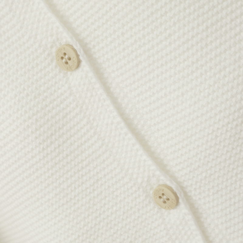 Chaleco Blanco Tejido Unisex de New born talla RN a 6/9 M