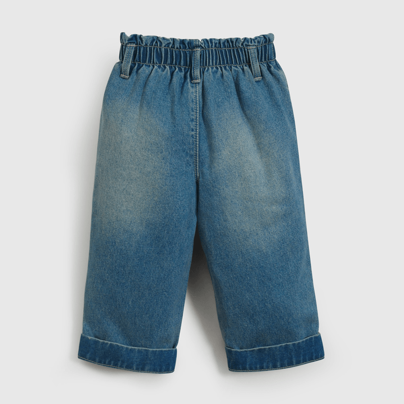 Jeans Azul  Cintura Elasticada de Niña Infantil talla 3/6 M a 24m/36 M