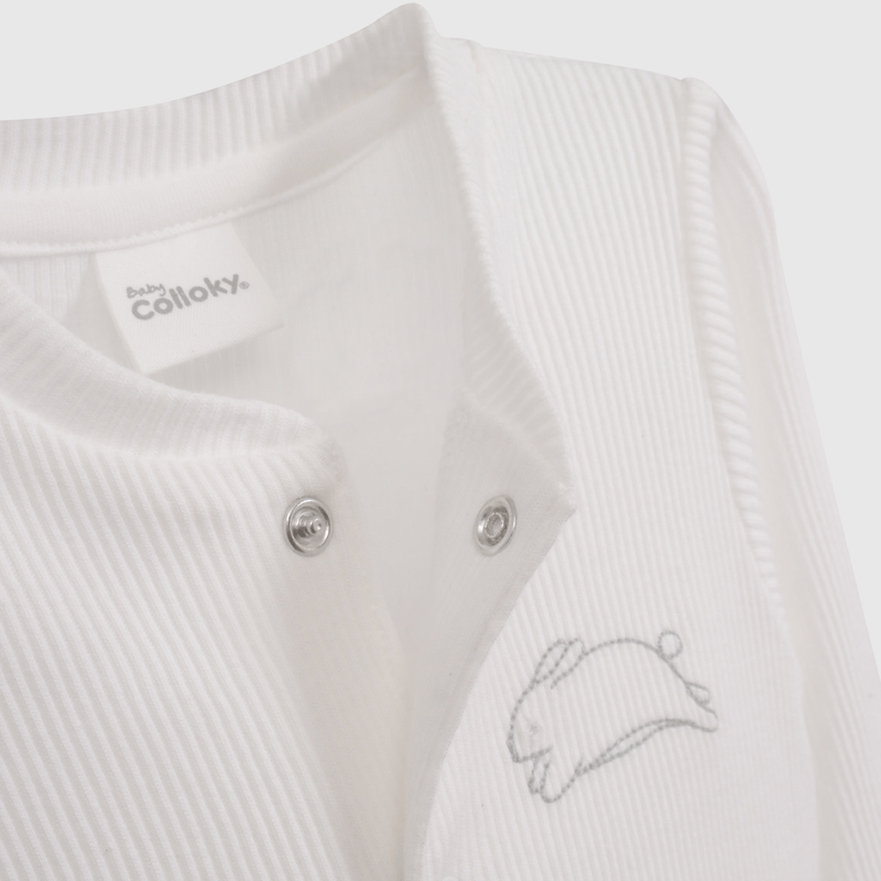 Osito Blanco Bordado Unisex de New born talla RN a 6/9 M