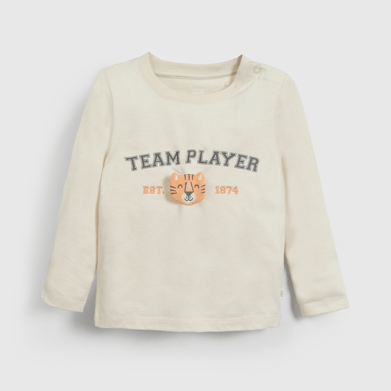 Polera Beige Team Player De Niño Infantil talla 3/6 M a 24m/36 M