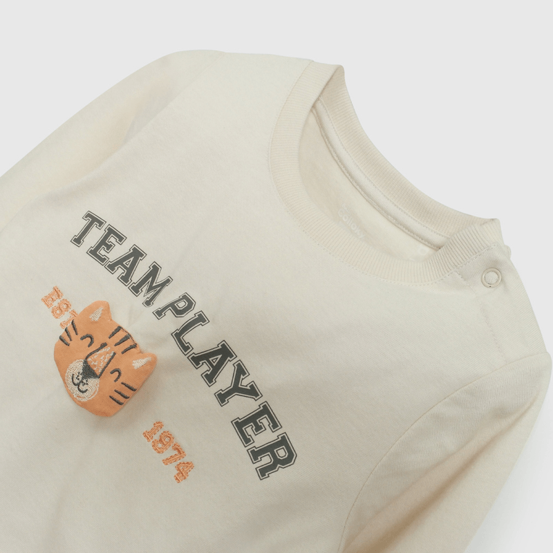 Polera Beige Team Player De Niño Infantil talla 3/6 M a 24m/36 M