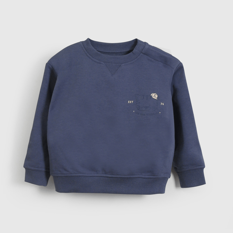 Poleron Básico Azul De Niño Infantil talla 3/6 M a 24m/36 M