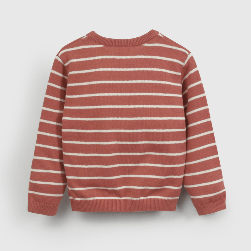 Sweater Rojo Rayado De Niño Infantil talla 3/6 M a 24m/36 M