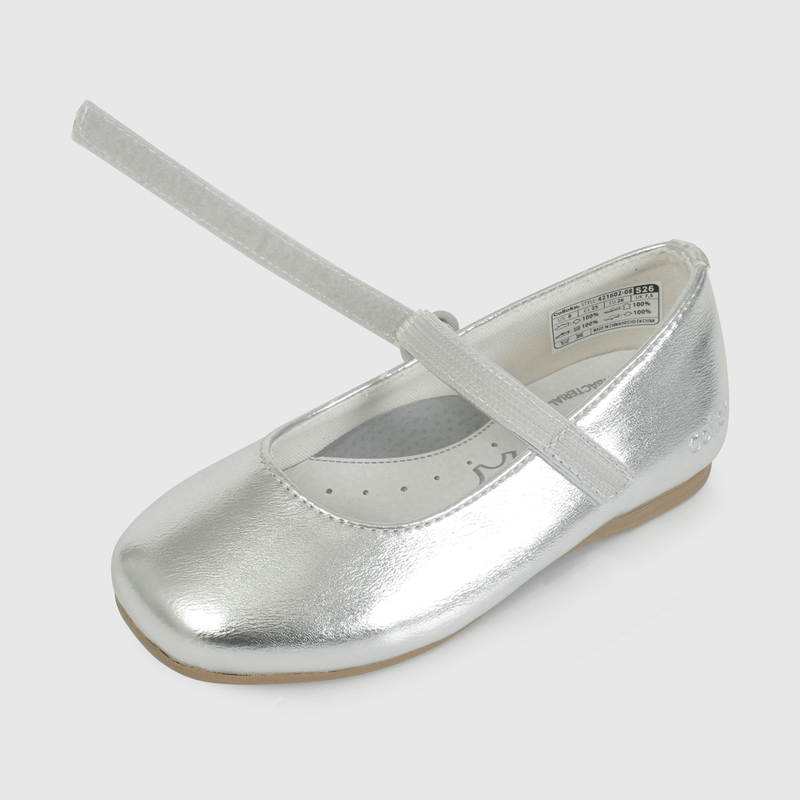 Ballerina Metalizada Plateada de Caminante talla 21 a 27