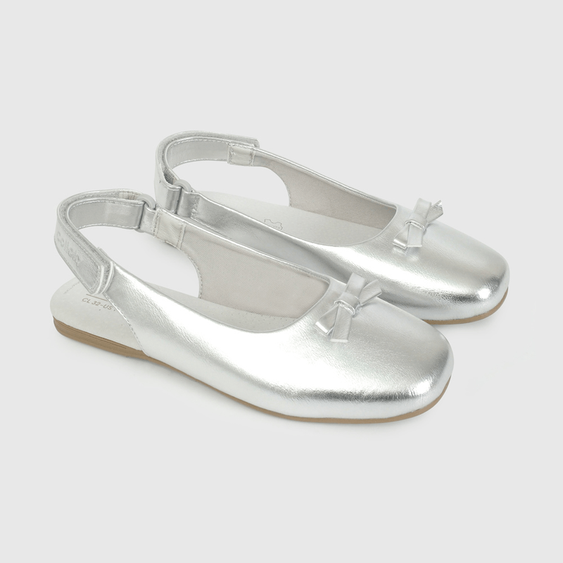 Ballerina Metalizada Lazo Sin Talón Velcro de Niño talla 28 a 38