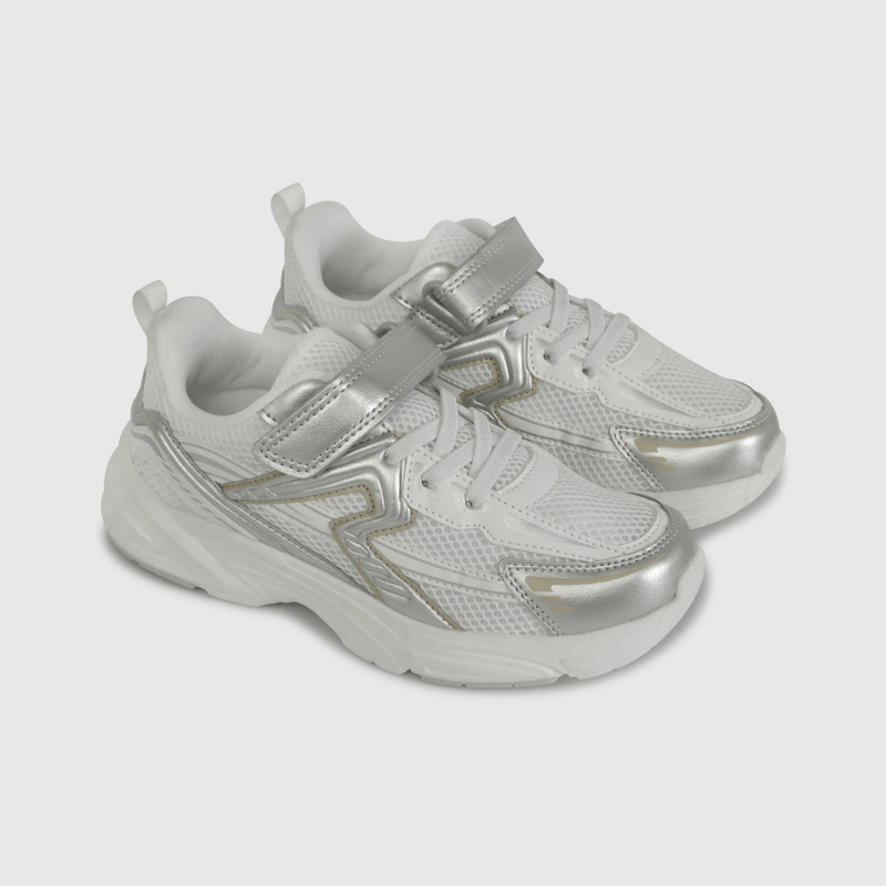 Zapatilla Urbana Blanca y Plateado de Niño talla 28 a 38