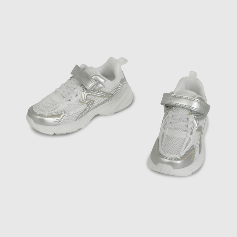 Zapatilla Urbana Blanca y Plateado de Niño talla 28 a 38