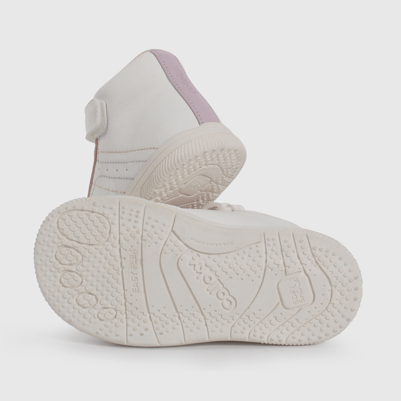 Zapatilla Urbana Blanca Caña Alta con Velcro talla 21 a 27
