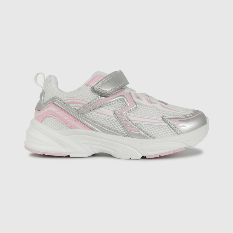Zapatilla Urbana Blanca con Rosado con Velcro talla 28 a 38