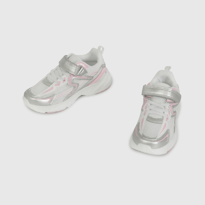Zapatilla Urbana Blanca con Rosado con Velcro talla 28 a 38