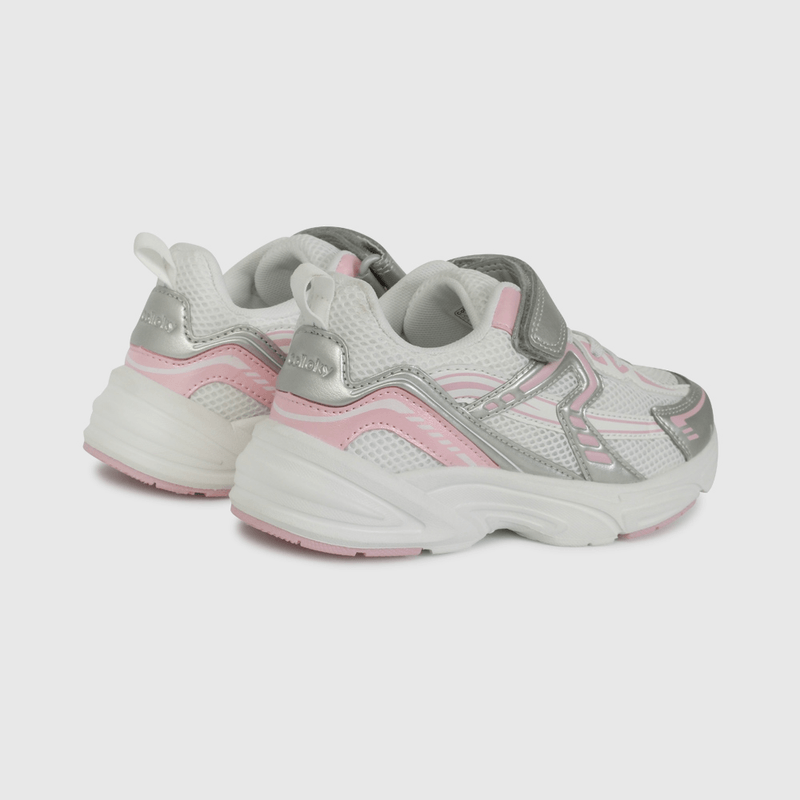 Zapatilla Urbana Blanca con Rosado con Velcro talla 28 a 38