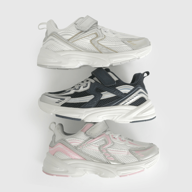 Zapatilla Urbana Blanca con Rosado con Velcro talla 28 a 38