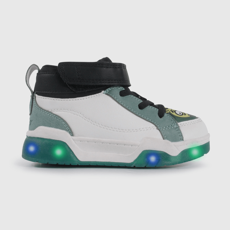 Zapatilla de Luces Blanca con Verde Temática Zombie de Caminante talla 21 a 27