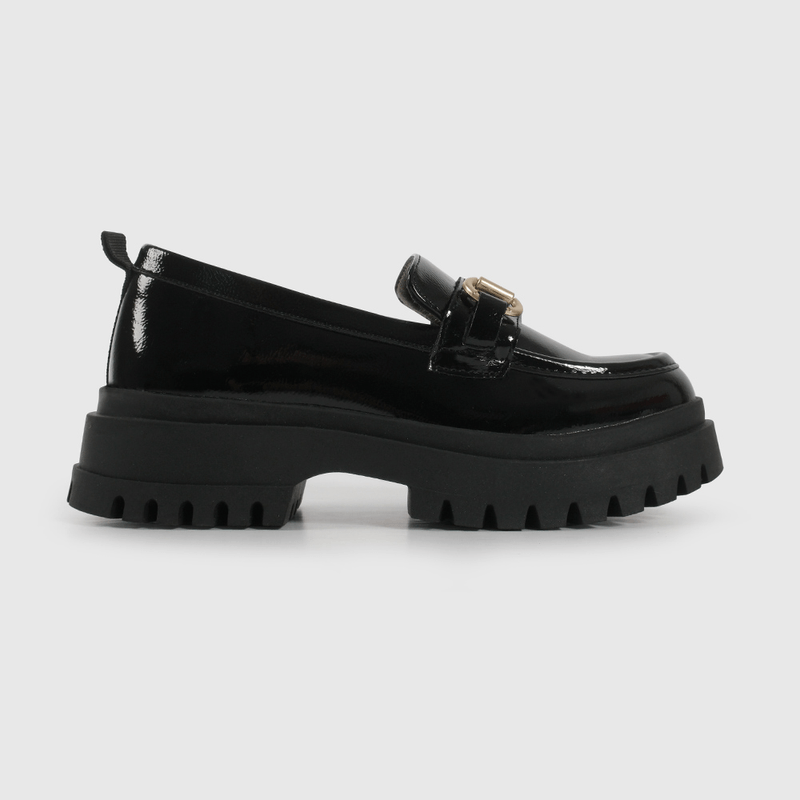 Mocasin Negro de Charol de Niño talla 28 a 38