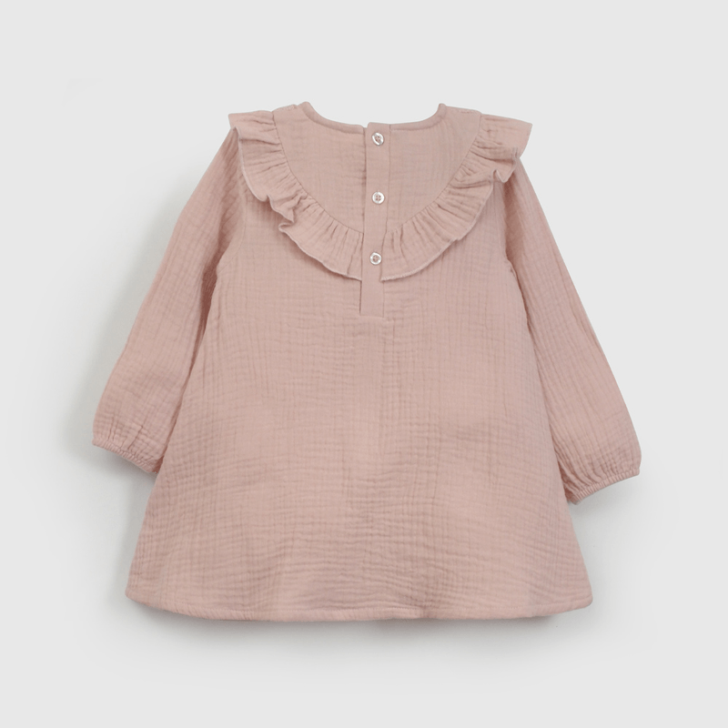 Vestido Rosado Bambula de Niña Infantil talla 3/6 M a 24m/36 M