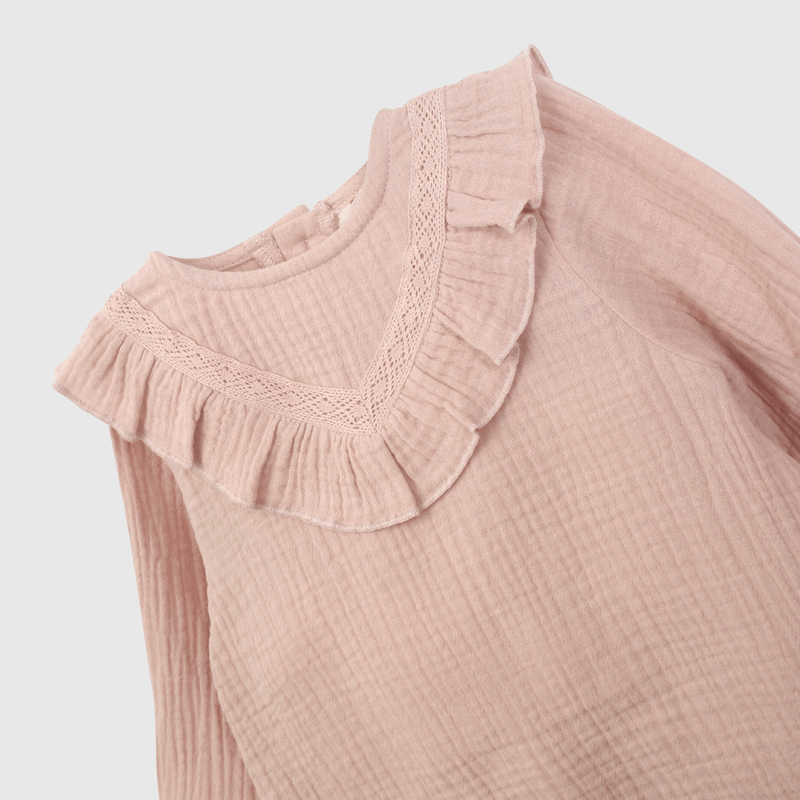 Vestido Rosado Bambula de Niña Infantil talla 3/6 M a 24m/36 M