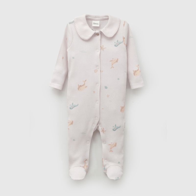 Osito Morado Cuello Navy de Bebé de New born talla RN a 6/9 M