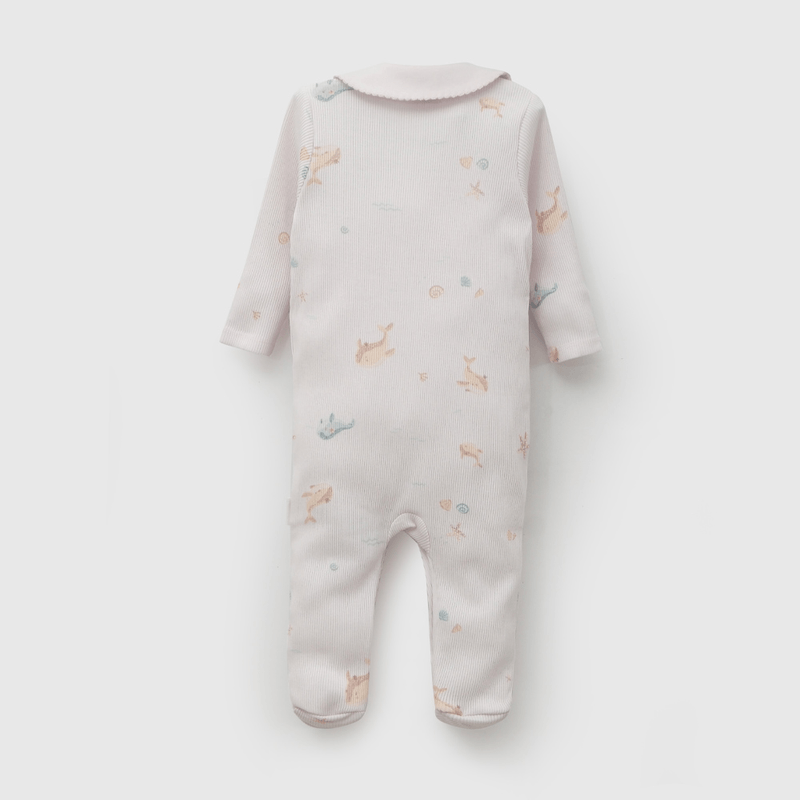 Osito Morado Cuello Navy de Bebé de New born talla RN a 6/9 M