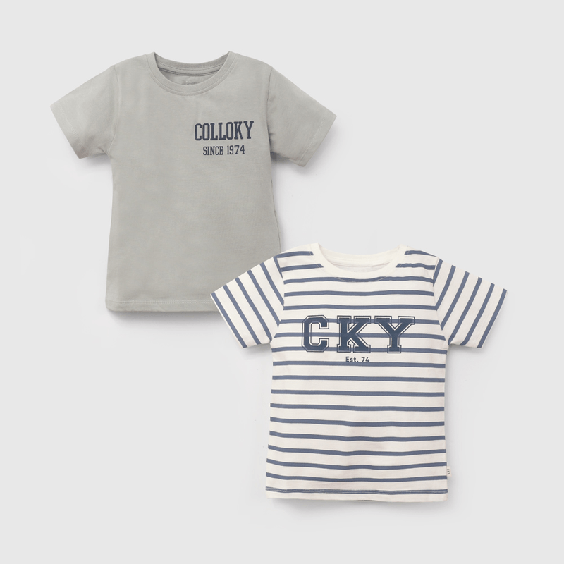Pack Dos Poleras Multicolor Colloky De Niño talla 3/6 M a 24m/36 M