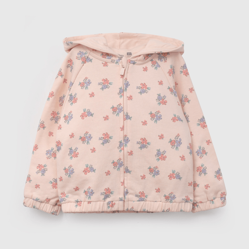 Polerón Naranja Flores de Niña Infantil talla 3/6 M a 24m/36 M