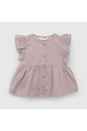 Blusa Morada Vuelos de Niña Infantil talla 3/6 M a 24m/36 M