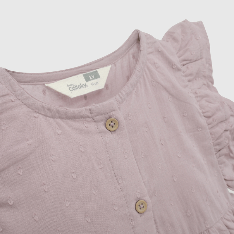 Blusa Morada Vuelos de Niña Infantil talla 3/6 M a 24m/36 M