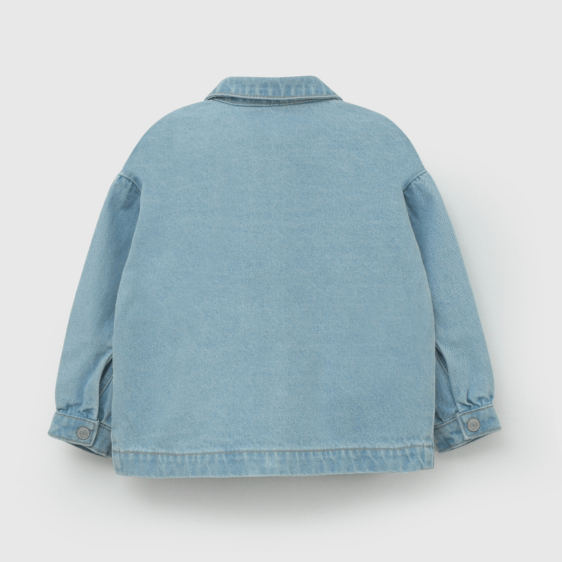 Chaqueta Jeans Bordada Flores de Niña talla 3/6 M a 24m/36 M