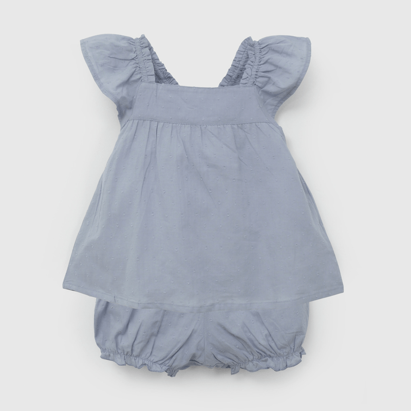 Conjunto Celeste Polera Y Pata de Niña talla 3/6 M a 24m/36 M