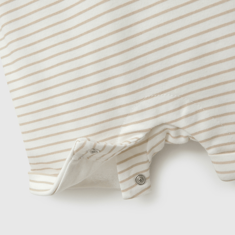 Enterito Beige Rayado de Bebé de New born talla RN a 6/9 M