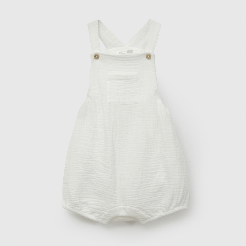 Jardinera Blanca Unisex de Bebé de New born talla RN a 6/9 M