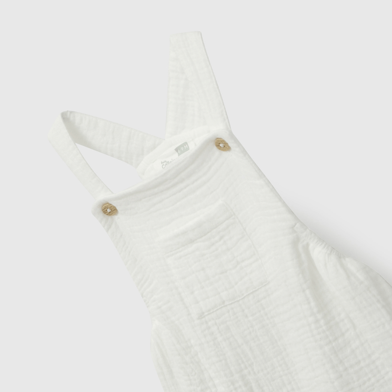 Jardinera Blanca Unisex de Bebé de New born talla RN a 6/9 M