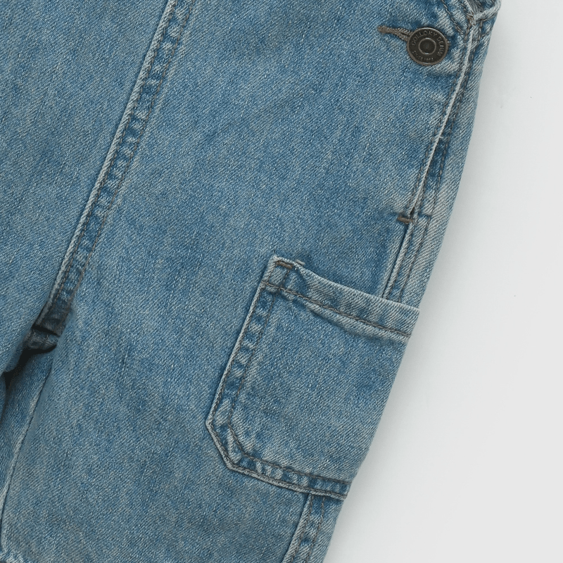 Jardinera Jeans Celeste De Niño Infantil talla 3/6 M a 24m/36 M