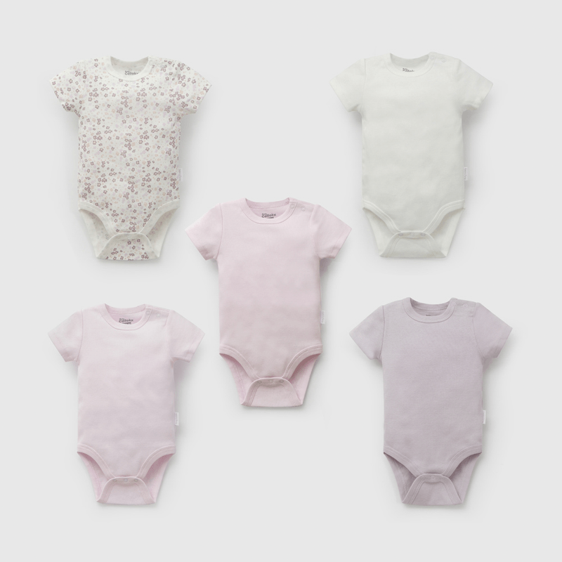 Pack Cinco Bodies Manga Corta New born talla 0/3 M a 18/24M