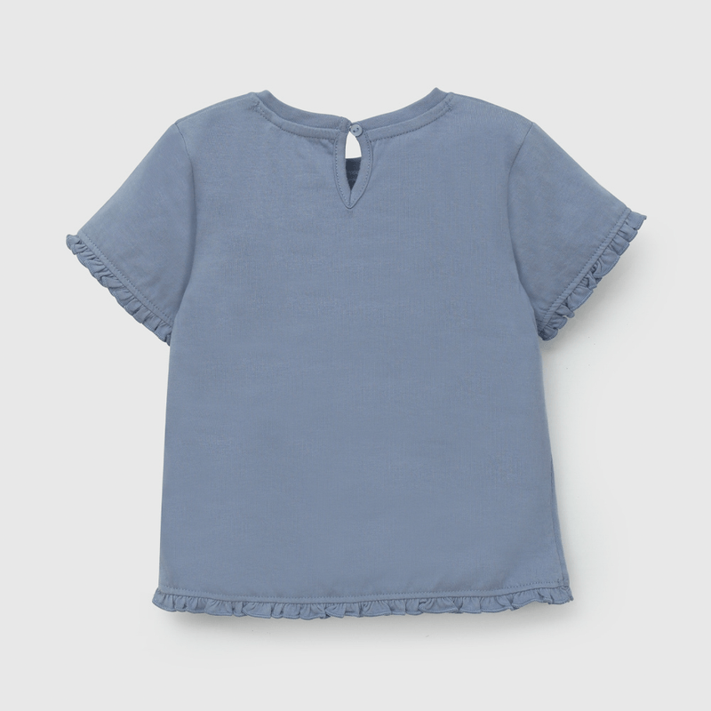 Polera Básica Celeste de Niña Infantil talla 3/6 M a 24m/36 M