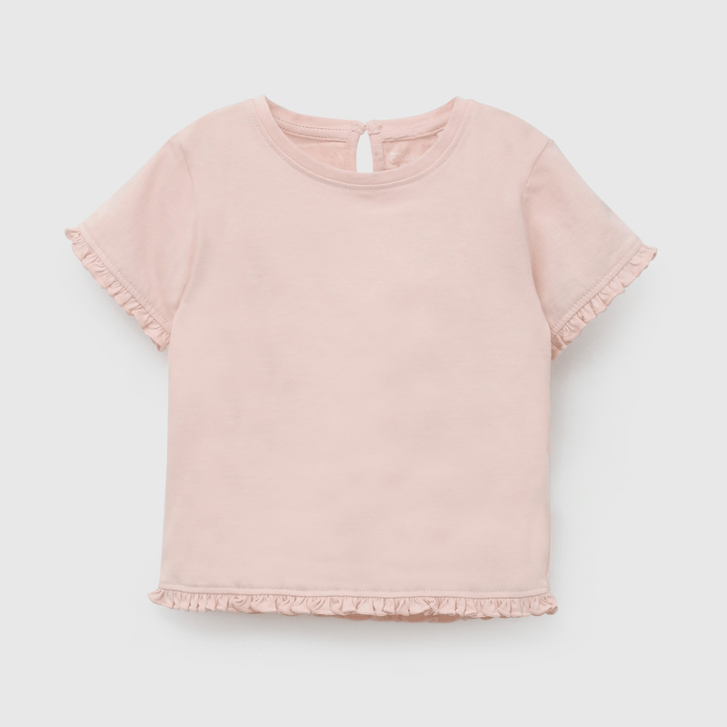 Polera Básica Rosada de Niña Infantil talla 3/6 M a 24m/36 M