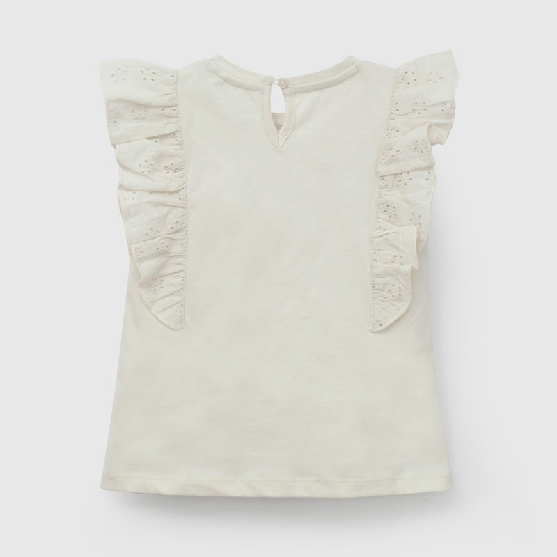 Polera Beige Broderie de Niña Infantil talla 3/6 M a 24m/36 M