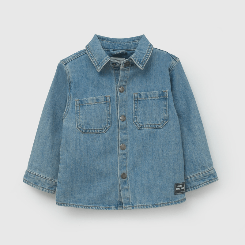 Sobre camisa Celeste con Gorro de Niño talla 3/6 M a 24m/36 M