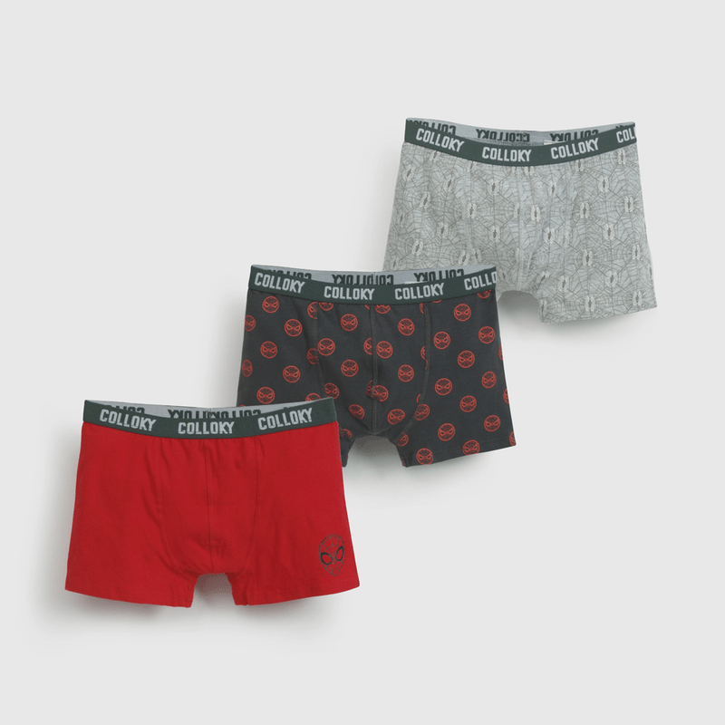 Pack Tres Boxer Spiderman De Niño Rojo talla 2 a 12 años
