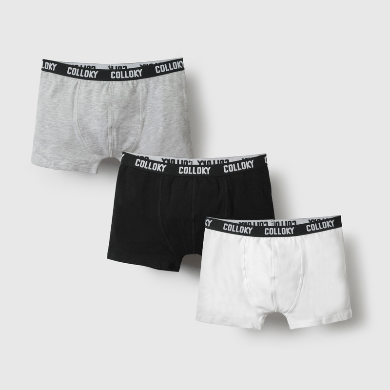 Pack Tres Boxer Grises de Niño talla 2 a 12 años