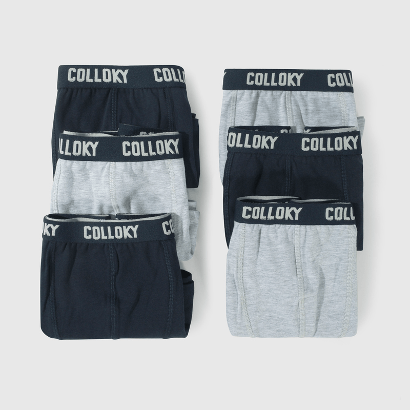 Pack Seis Boxer Grises de Niño talla 2 a 12 años