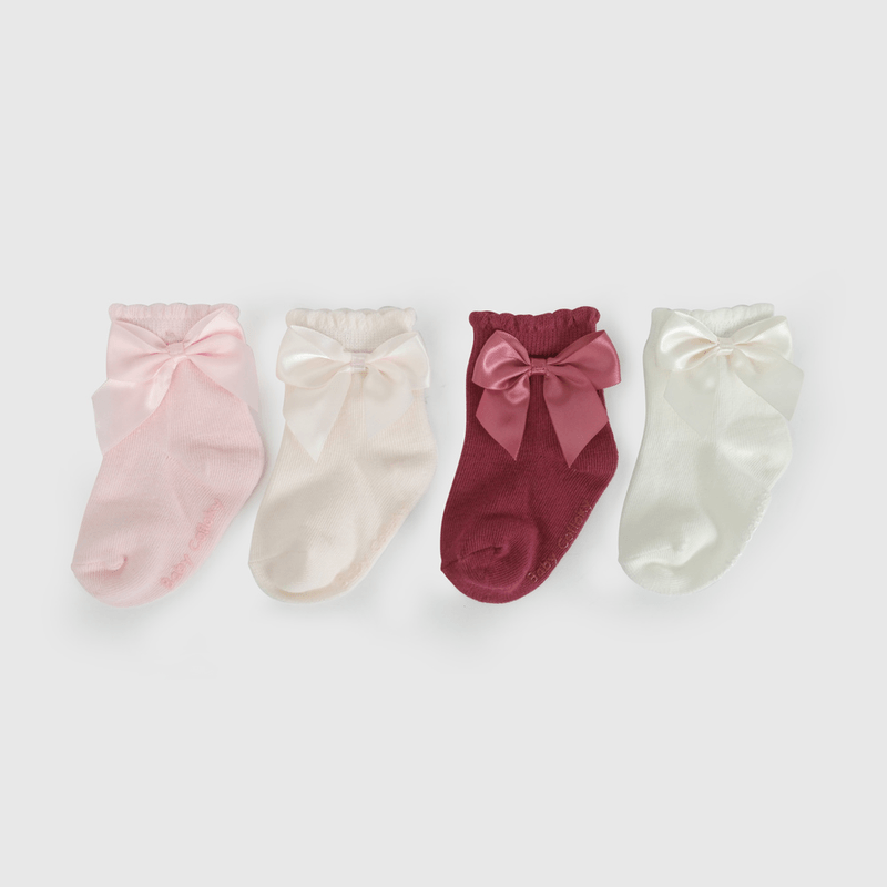 Pack Cuatro Calcetines Cinta de Niña Infantil talla 14/16 a 23/25