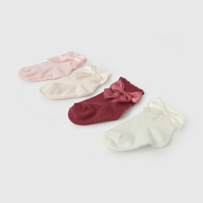 Pack Cuatro Calcetines Cinta de Niña Infantil talla 14/16 a 23/25