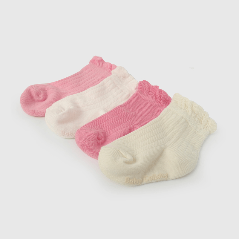 Pack Cuatro Calcetines Rosados de Niña talla 14/16 a 23/25