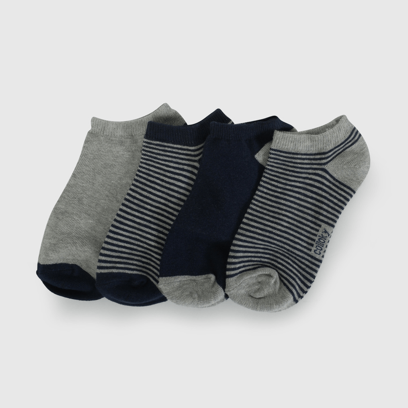 Pack Seis Calcetín Azul Corto De Niño talla 23/25 a 34/37