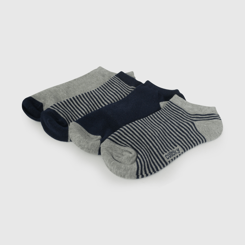 Pack Seis Calcetín Azul Corto De Niño talla 23/25 a 34/37