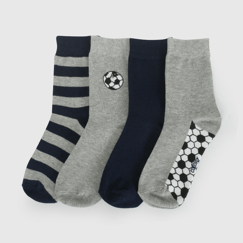 Pack Cuatro Calcetín Azul de Niño talla 23/25 a 34/37