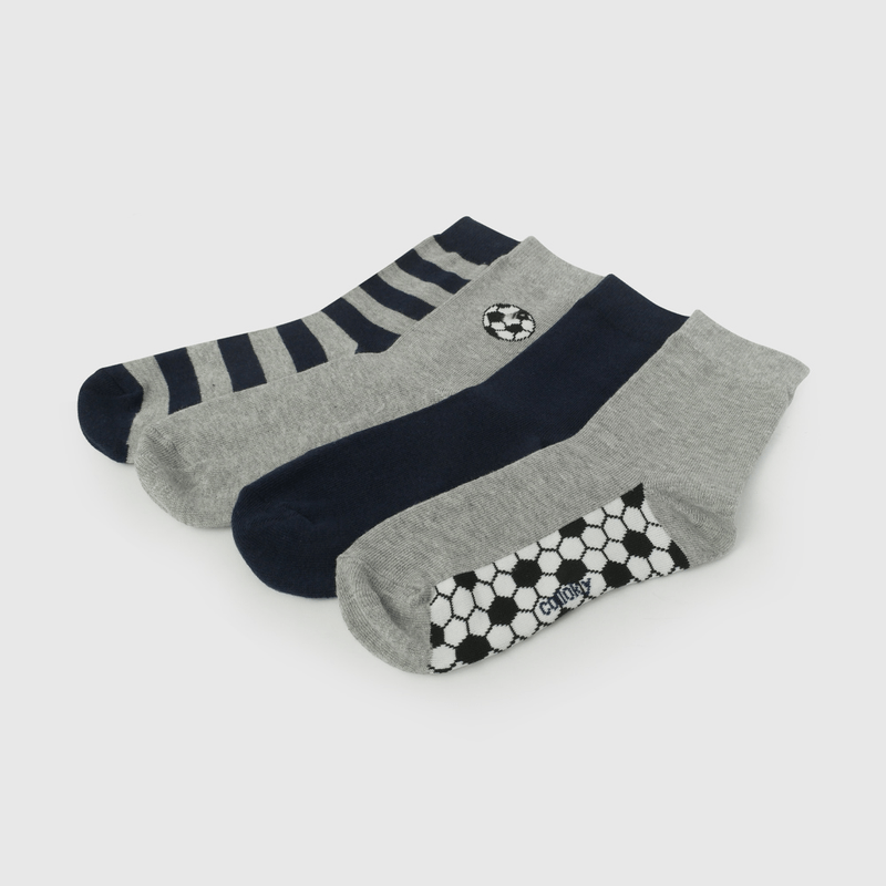 Pack Cuatro Calcetín Azul de Niño talla 23/25 a 34/37