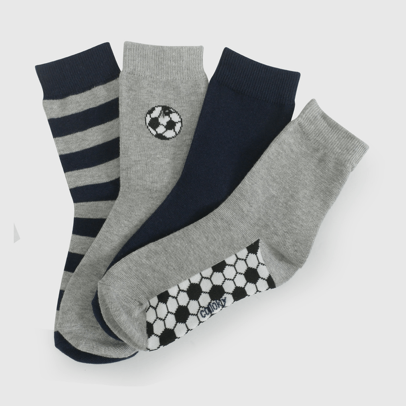 Pack Cuatro Calcetín Azul de Niño talla 23/25 a 34/37